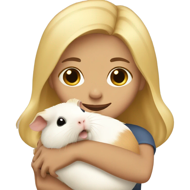 Blonde Woman hugging a guineapig emoji