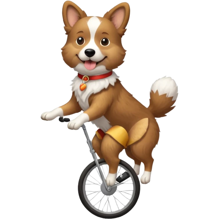 dog riding a unicycle emoji