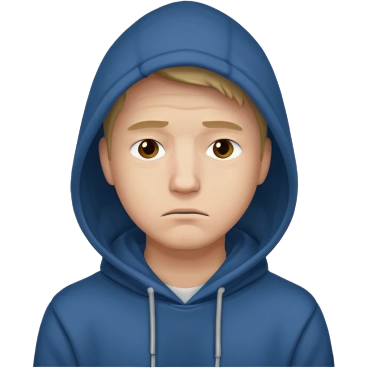 men with hoodie sad emoji