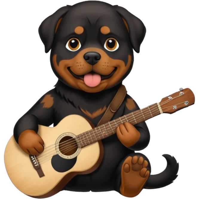 Rottweiler smoking weed and playing guitar  emoji