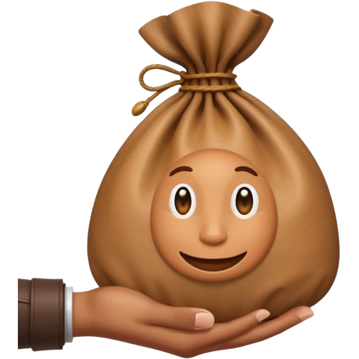 hand holding money bag emoji