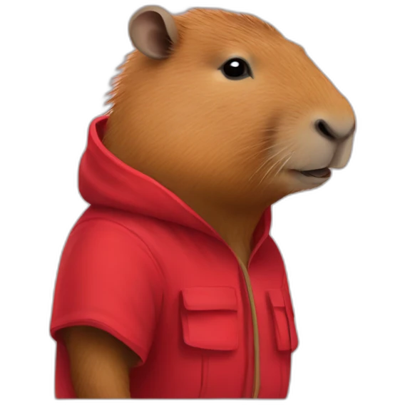 capybara with red clothes emoji