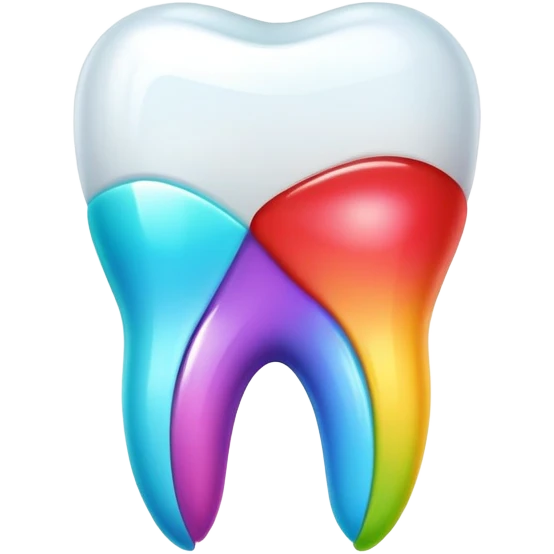 colorful dental app icon, tooth app with vibrant colors emoji