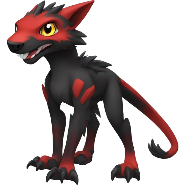 cool edgy black red animal hybrid Fakemon full body emoji