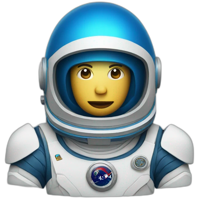 Head of spaceman wearing a blue helmet emoji