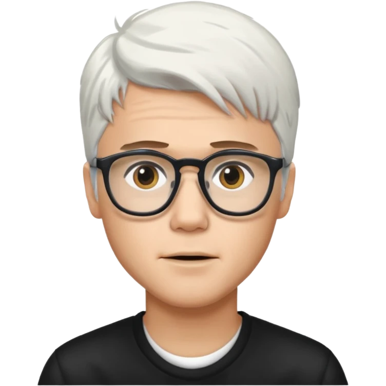 justin bieber with white hair and glasses emoji
