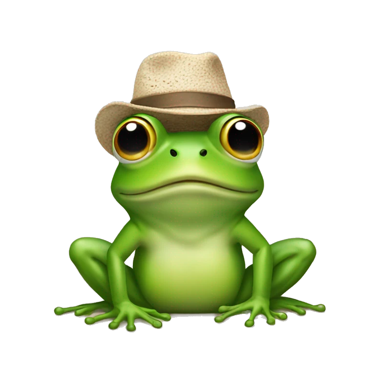 frog wearing a hat emoji