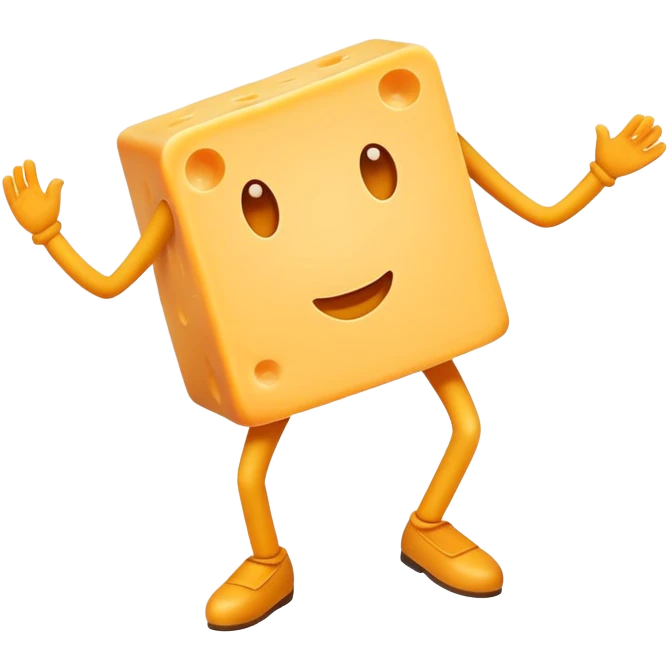 A block of cheese dancing emoji