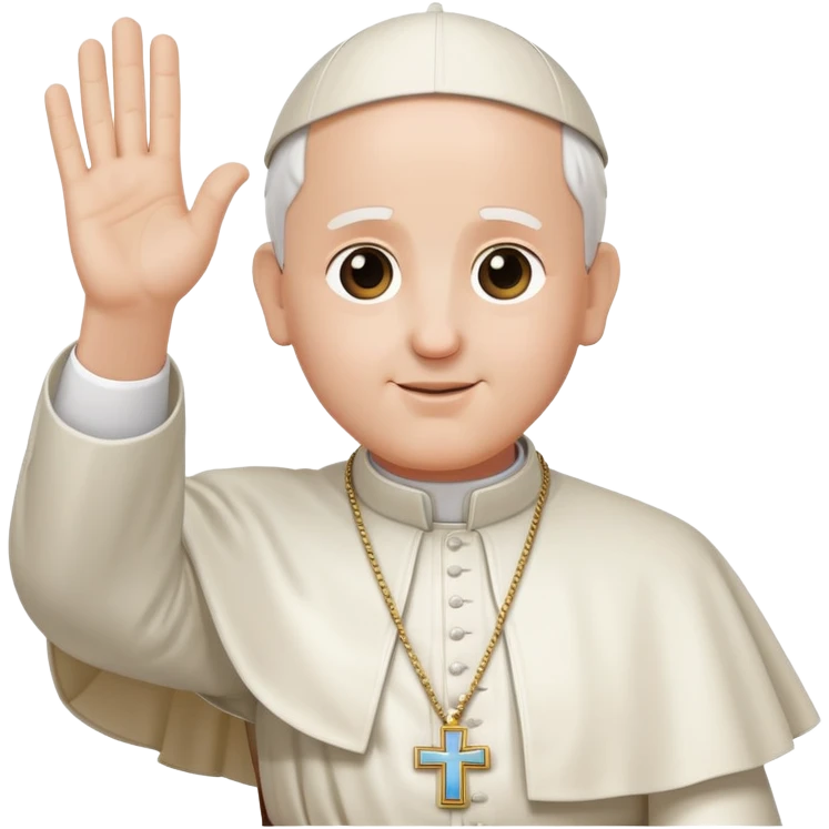 Pope blessing crowd with raised hand emoji