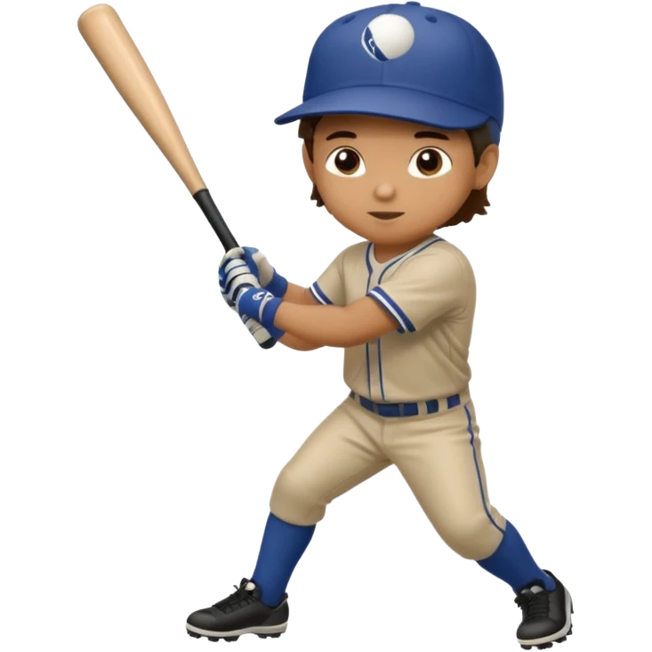 Kid hitting wiffle ball and other kid missing it emoji