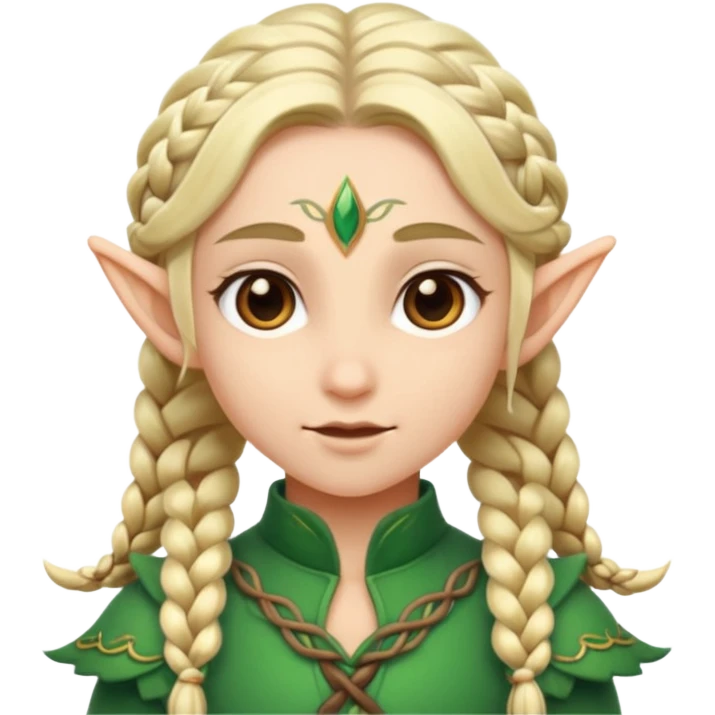 elves with braided hair emoji