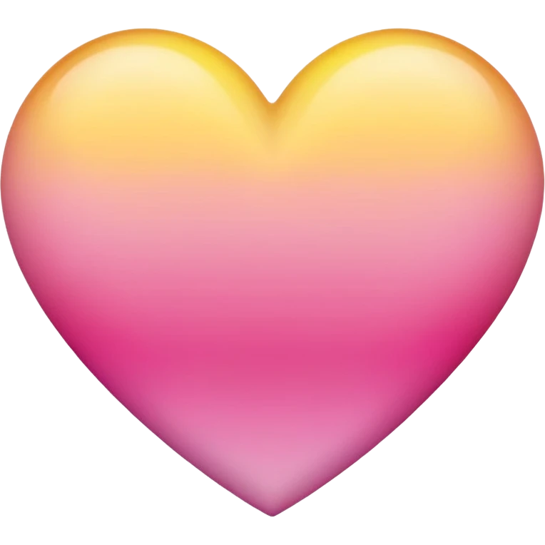 Yellow to pink ombré heart emoji