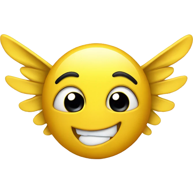yellow tear smiling with wings emoji