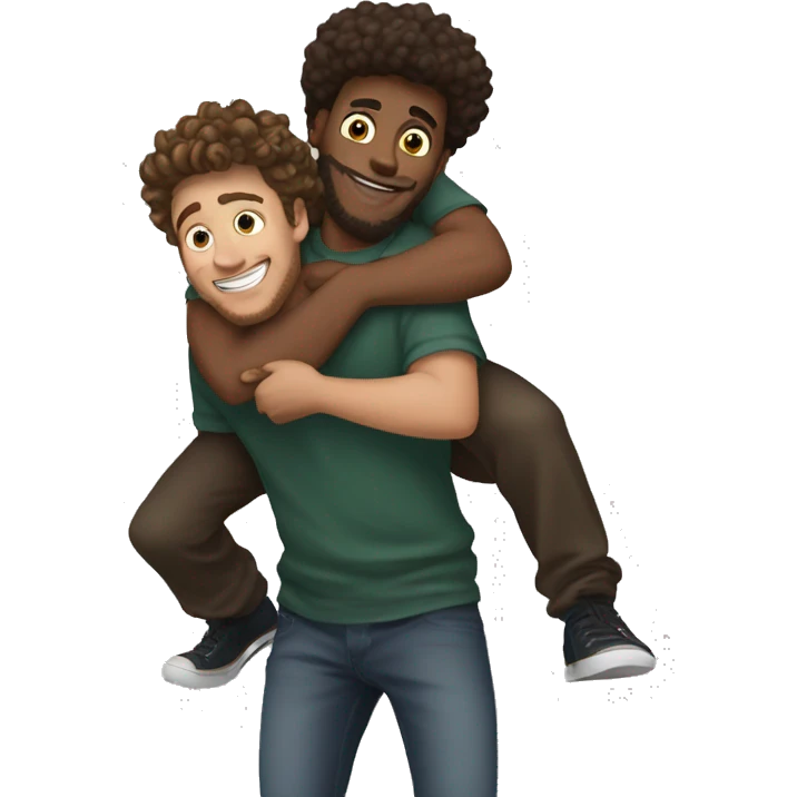 Dylan Tides carrying Caynon Cole reverse piggyback emoji