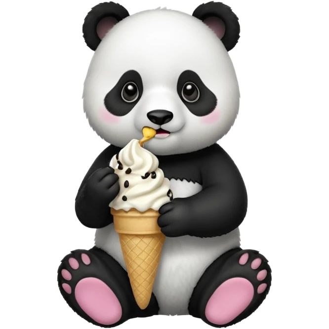 Panda eating ice cream emoji