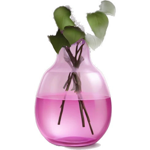 Lilacs in a clear pink glass vase emoji
