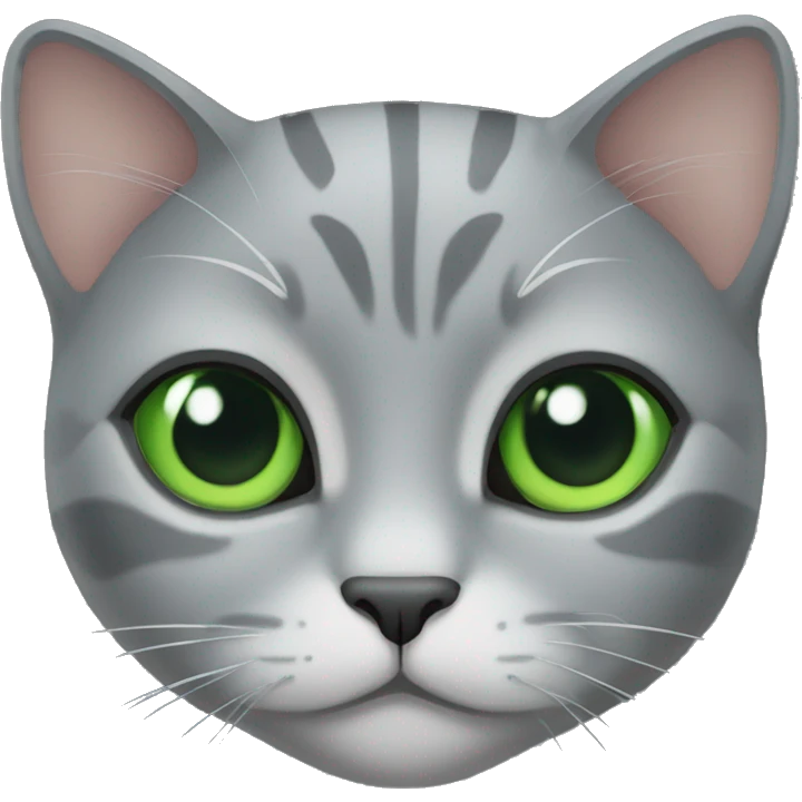 Gray cat with green eyes emoji