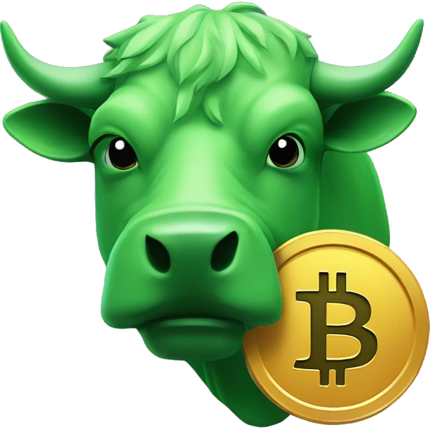 green bull and bitcoin emoji
