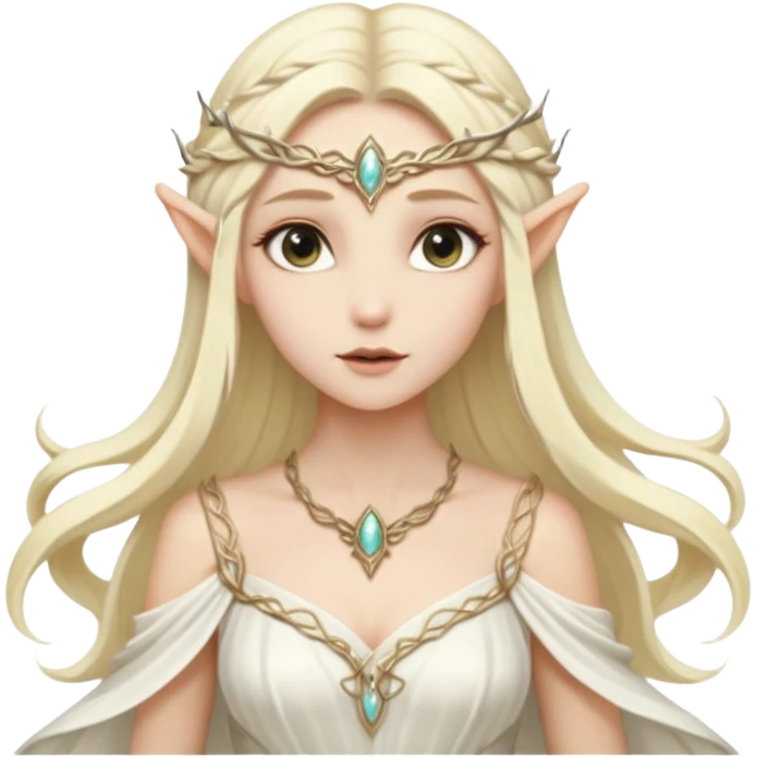 Cinematic Realistic WoW Elf Mage A pale blonde ethereal elf queen emoji