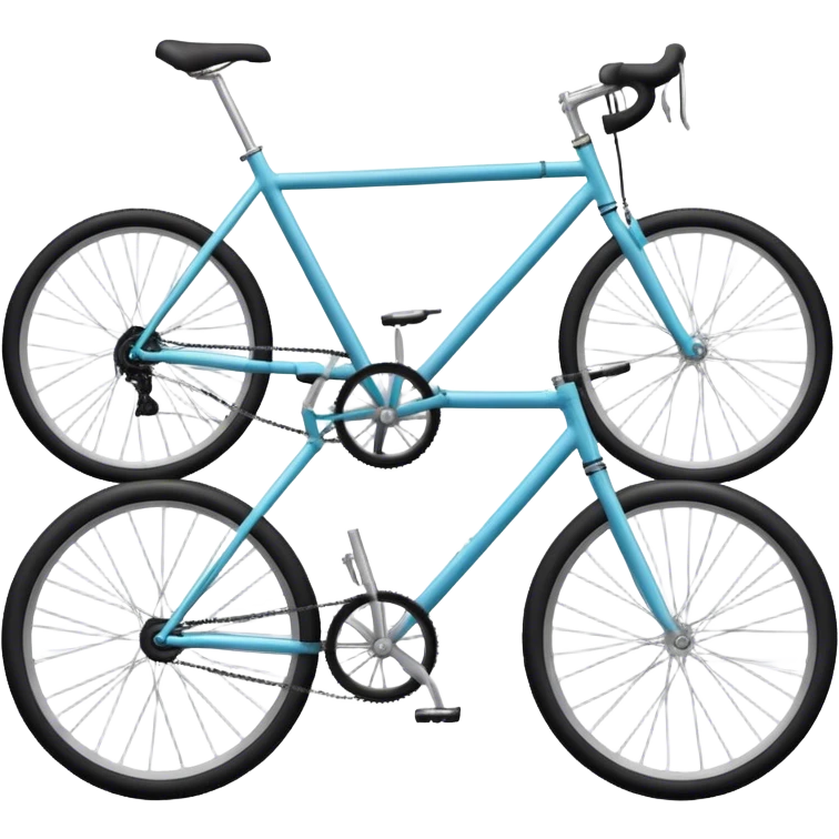Ad-hoc solution that is built of several different bicycles. emoji