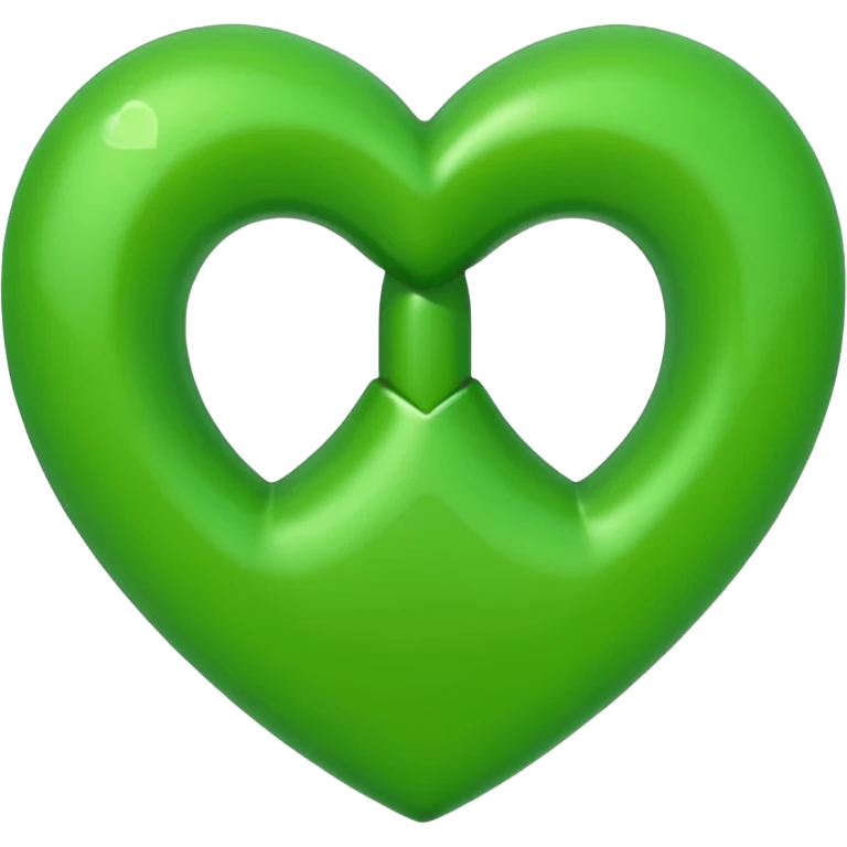 green heart with a peace sign inside, apple emoji style emoji