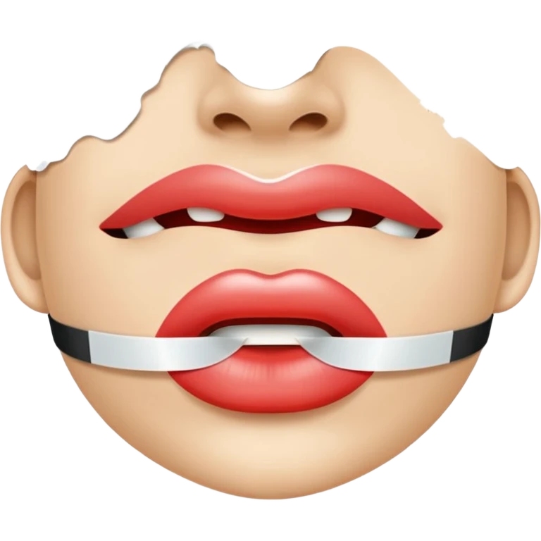 mouth with tape over it, representing 'my lips are sealed' emoji