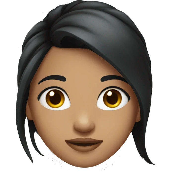 dark black hair girl with a high ponytail emoji