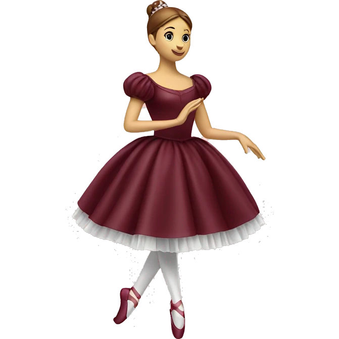 burgundy music box with ballerina emoji