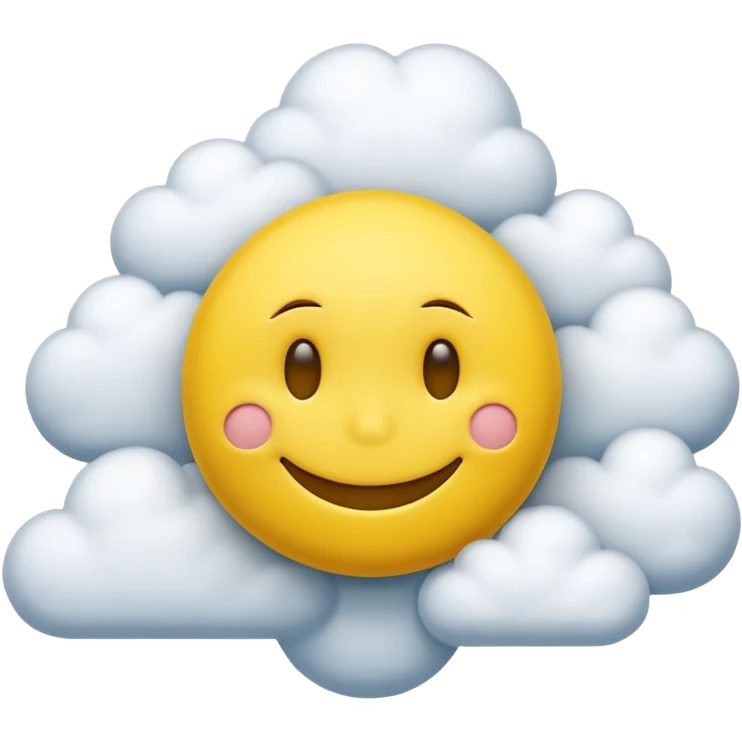 zone out smiley face with clouds floating around its head emoji