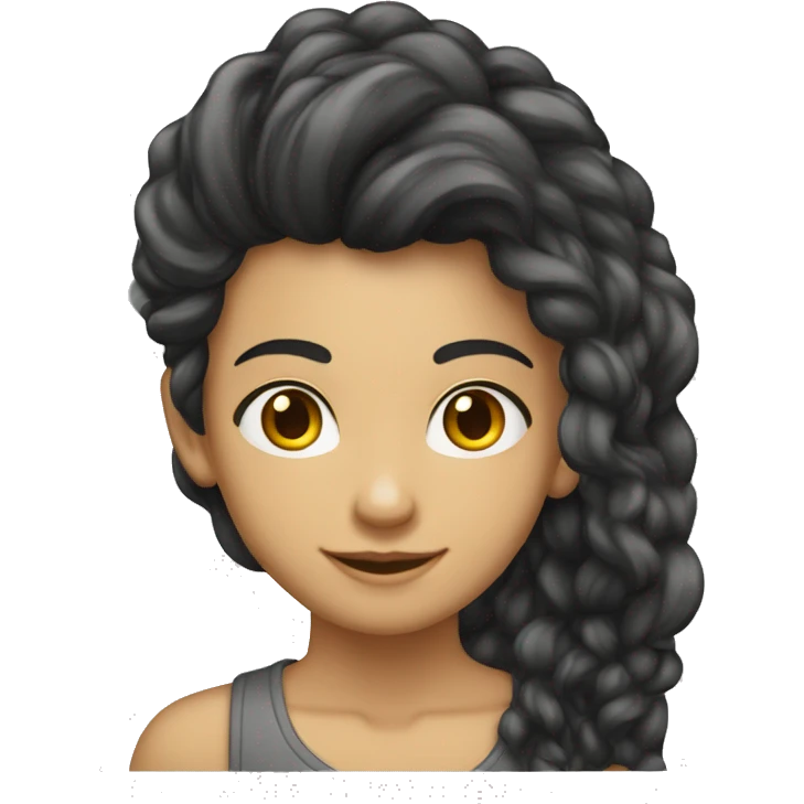 adolescente moreno claro com cabelo um pouco liso emoji
