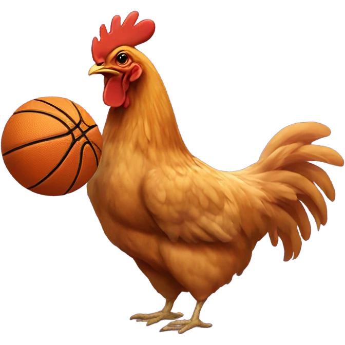 one chicken is playing basketball emoji