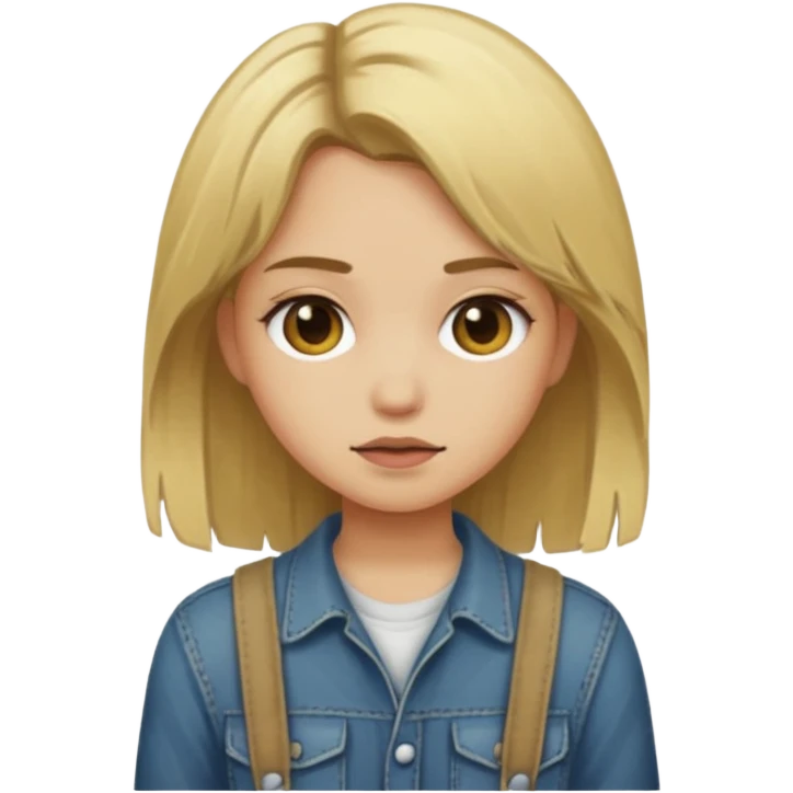 grunge girl with dirty blonde hair emoji