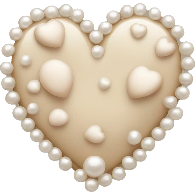 beige heart and pearls emoji