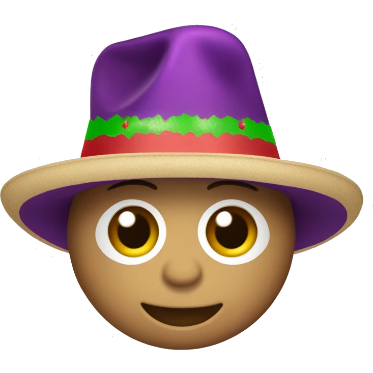 monito con sombrero navideño emoji