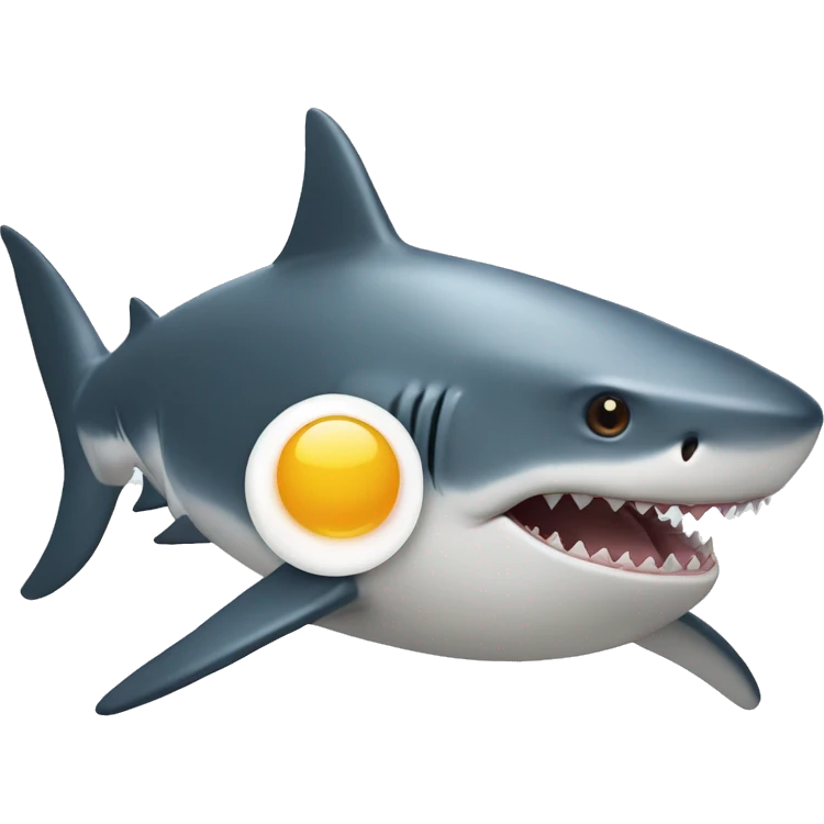 Shark with egg on it’s head emoji