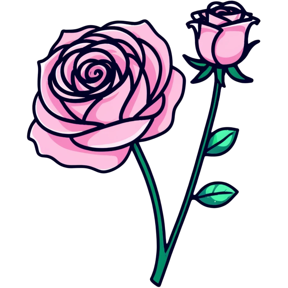 pink rose with glitter emoji