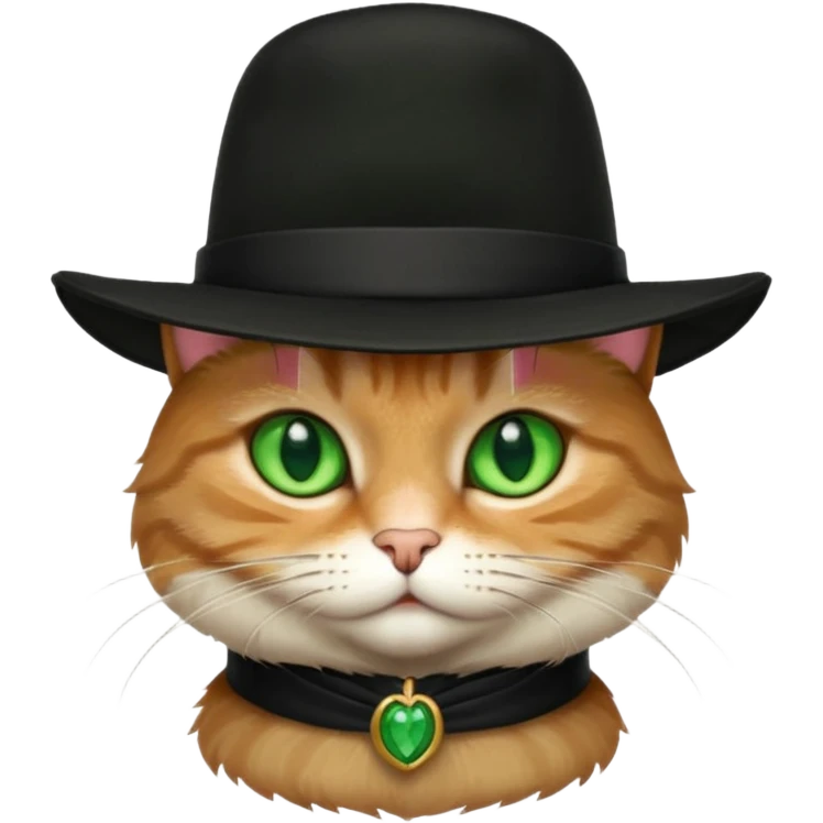 검은 모자를 쓰고있는 신사 고양이 emoji