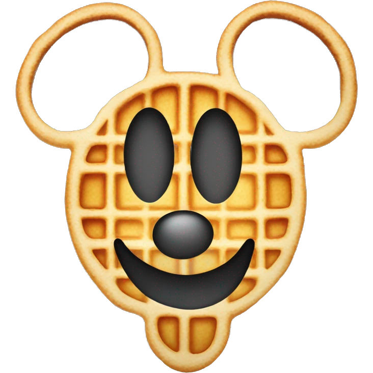 Mickey Mouse shaped waffle without face emoji