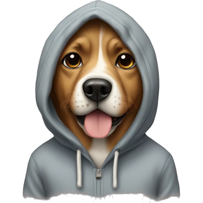 Dog wearing a hoodie emoji