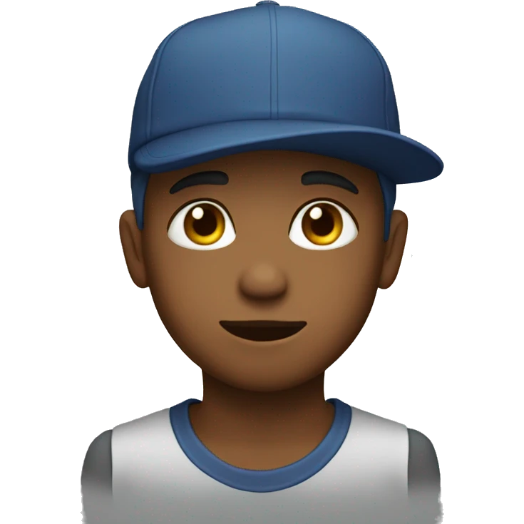 Boy wearing sus hat emoji