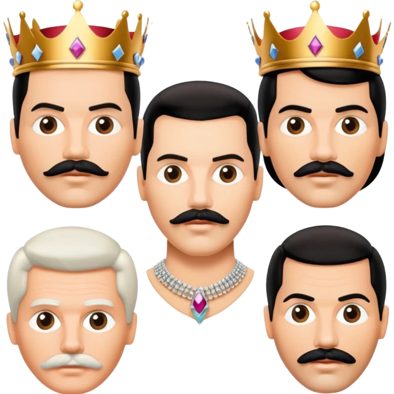 Queen band faces in diamond formation Bohemian Rhapsody music video emoji