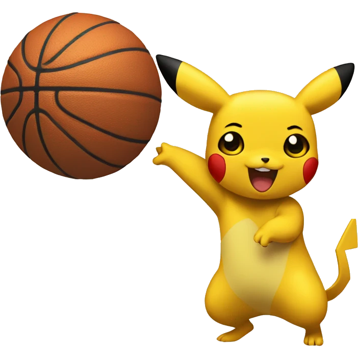 pickachu as a baskettball player emoji