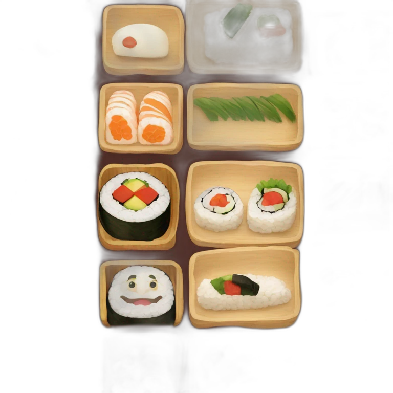 chihiro sushi bento wooden box emoji