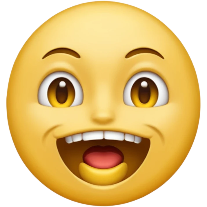 a face with a large opened mouth in emoji of whatsapp style (yellow). Larger is, better is emoji