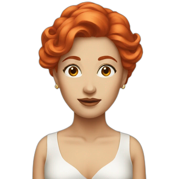 red hair woman elegant emoji