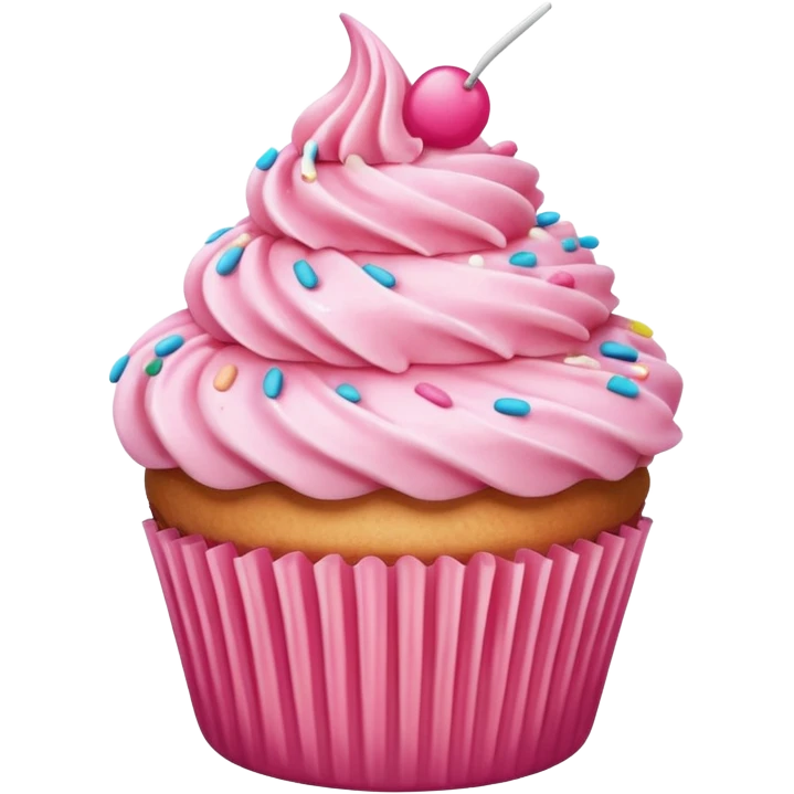 Cupcake with pink icing emoji