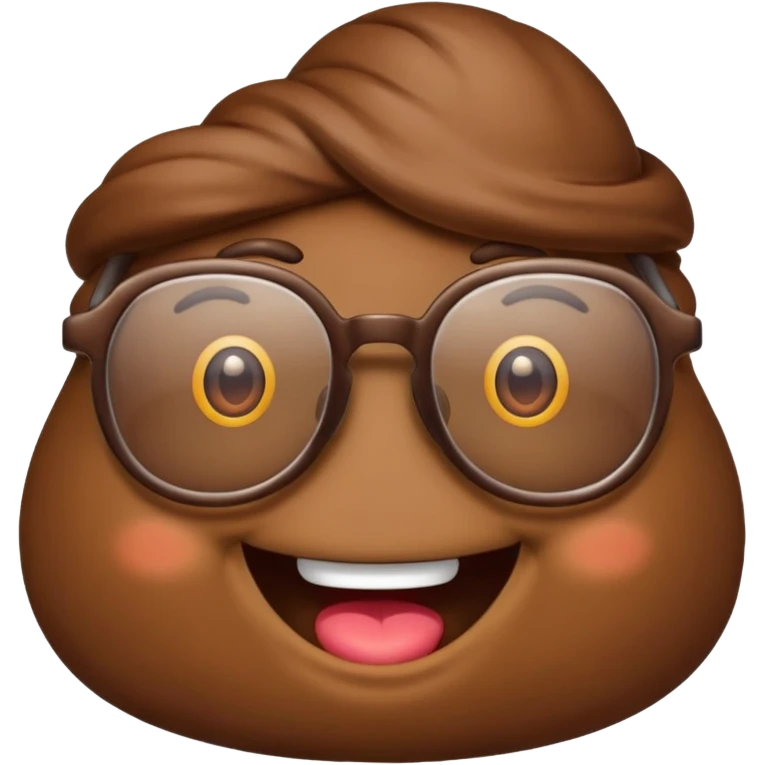 ی ایموجی کاکا سنگی در حال خنده که عینک زده emoji