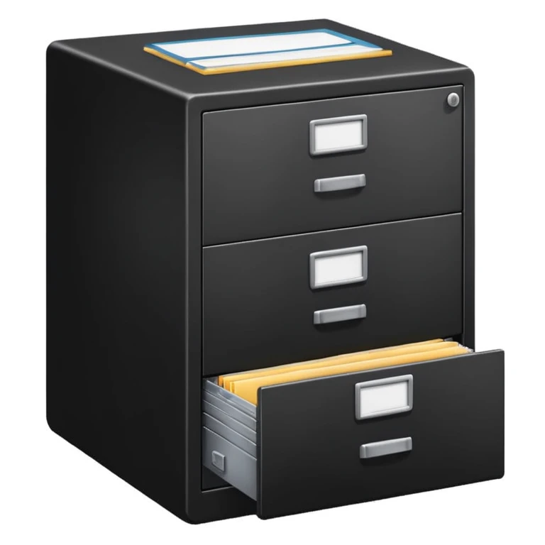 black filing cabinet archive emoji