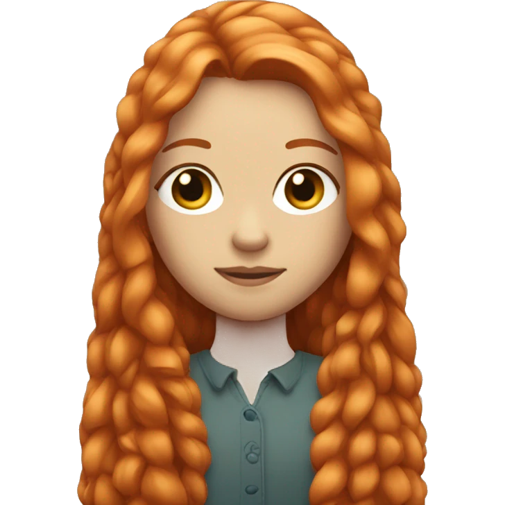 ginger girl with long lashes and straight hair emoji