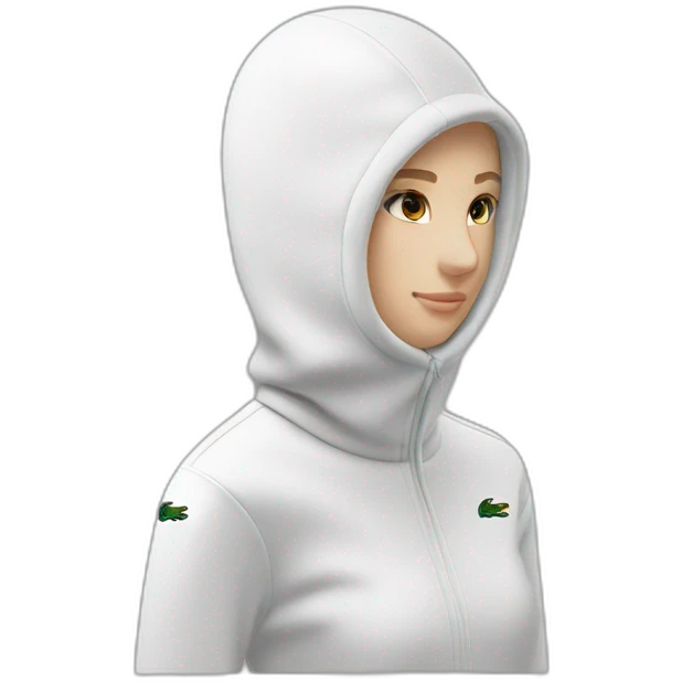 white girl lacoste balaclava with lacoste emoji